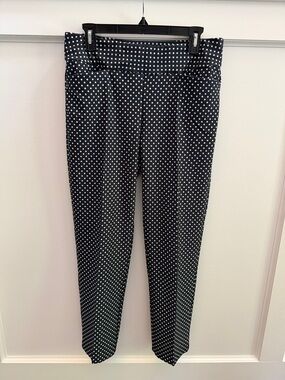 TAIL Mulligan Golf Ankle Pants • Black White Square Dot Pattern • Size 12 • NWOT